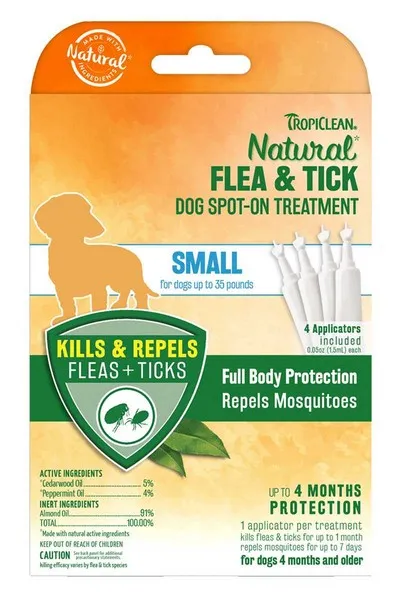 1ea Tropiclean Flea & Tick Spot On Treatment For Small Dogs Up To 35Lbs - Health/First Aid